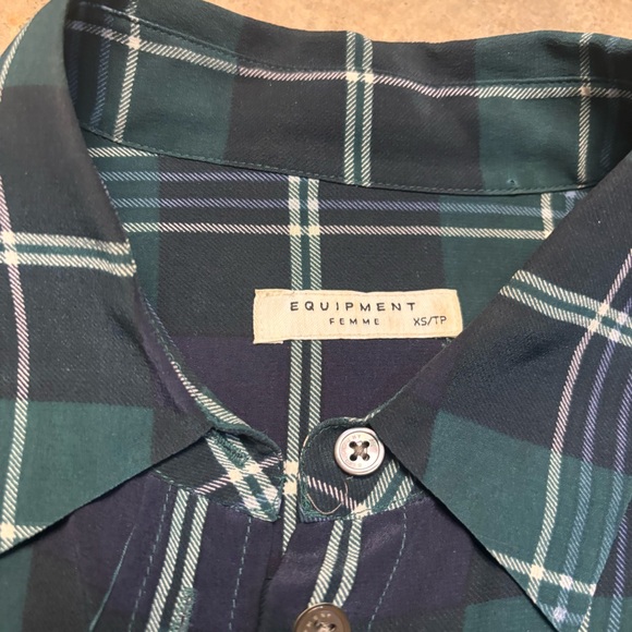Equipment Femme Silk Plaid Blouse size XS - Picture 2 of 5